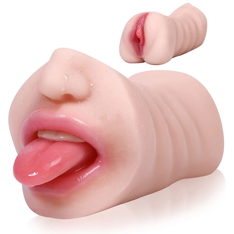 Blowjob Toy 2 In1 Pocket Pussy Toy With Realistic Mouth And Vagina 2